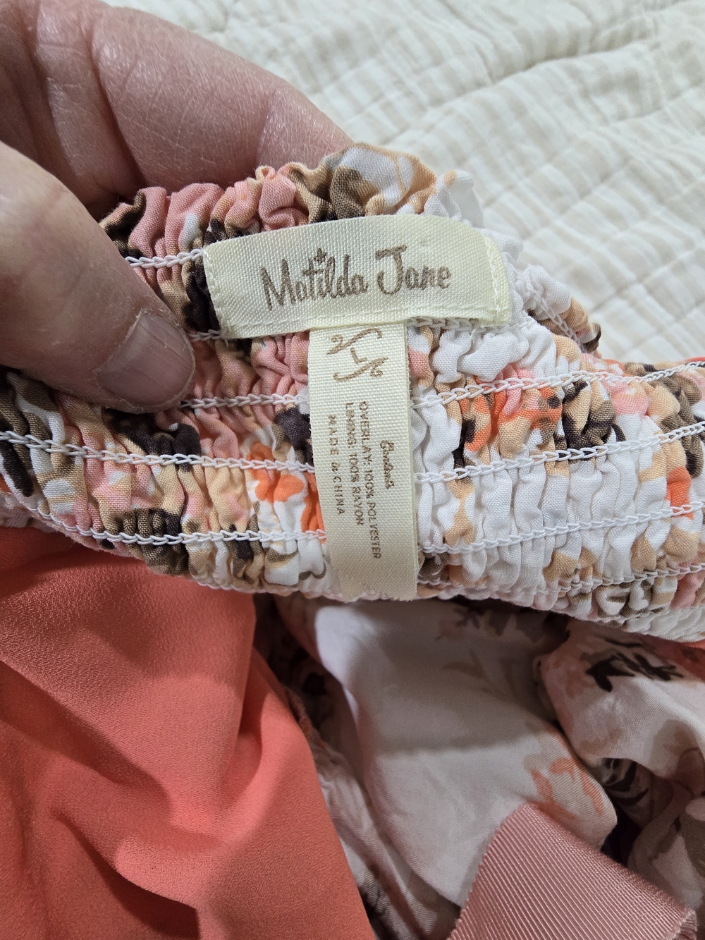 Matilda Jane Women's Coral Floral Dress Medium